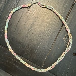 Multi-Faux pearl beaded necklace (multi-color); Costume Jewelry